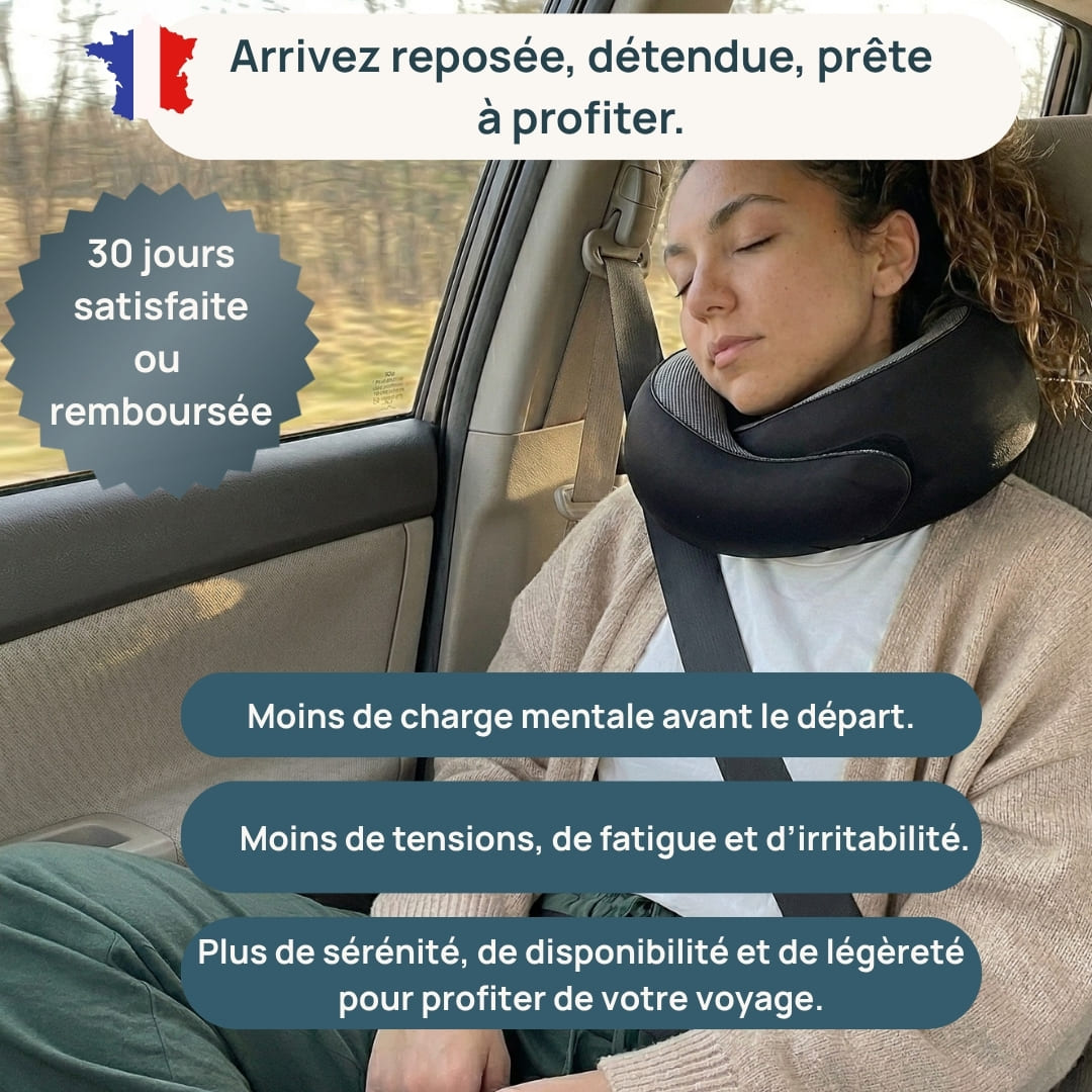 L'Oreiller de voyage Ergonomique 360° : Maintien Cervical & Repos réparateur