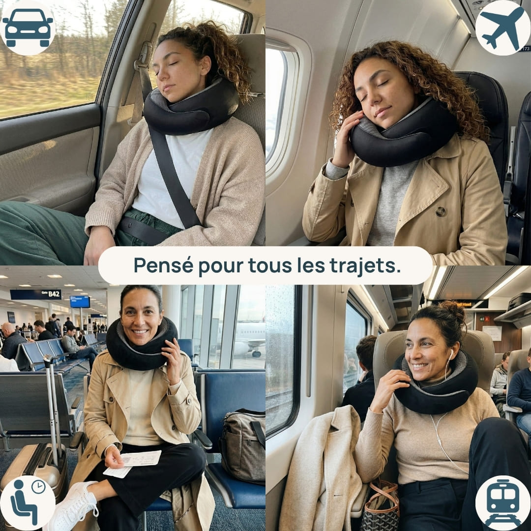 L'Oreiller de voyage Ergonomique 360° : Maintien Cervical & Repos réparateur