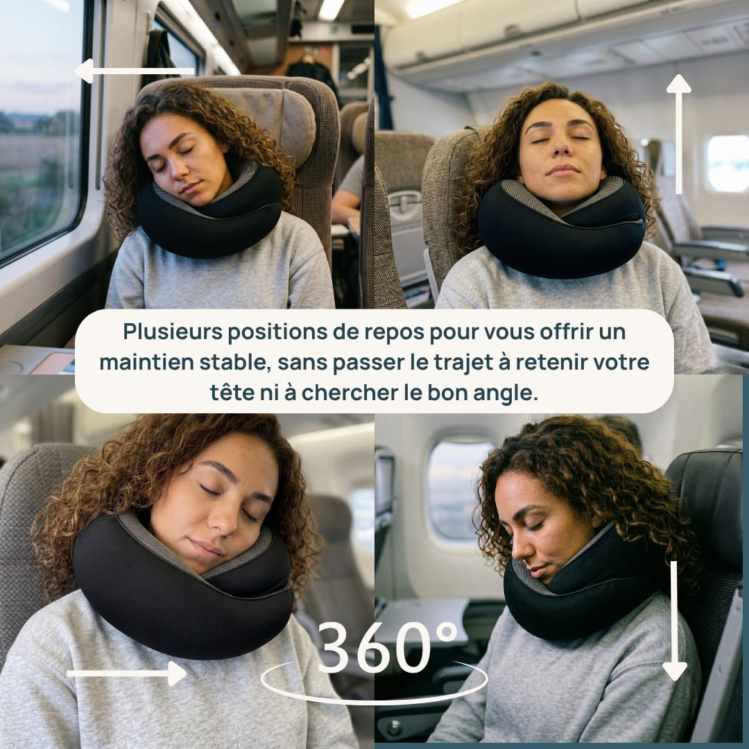 L'Oreiller de voyage Ergonomique 360° : Maintien Cervical & Repos réparateur