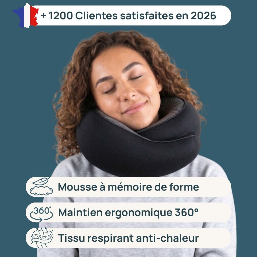 L'Oreiller de voyage Ergonomique 360° : Maintien Cervical & Repos réparateur