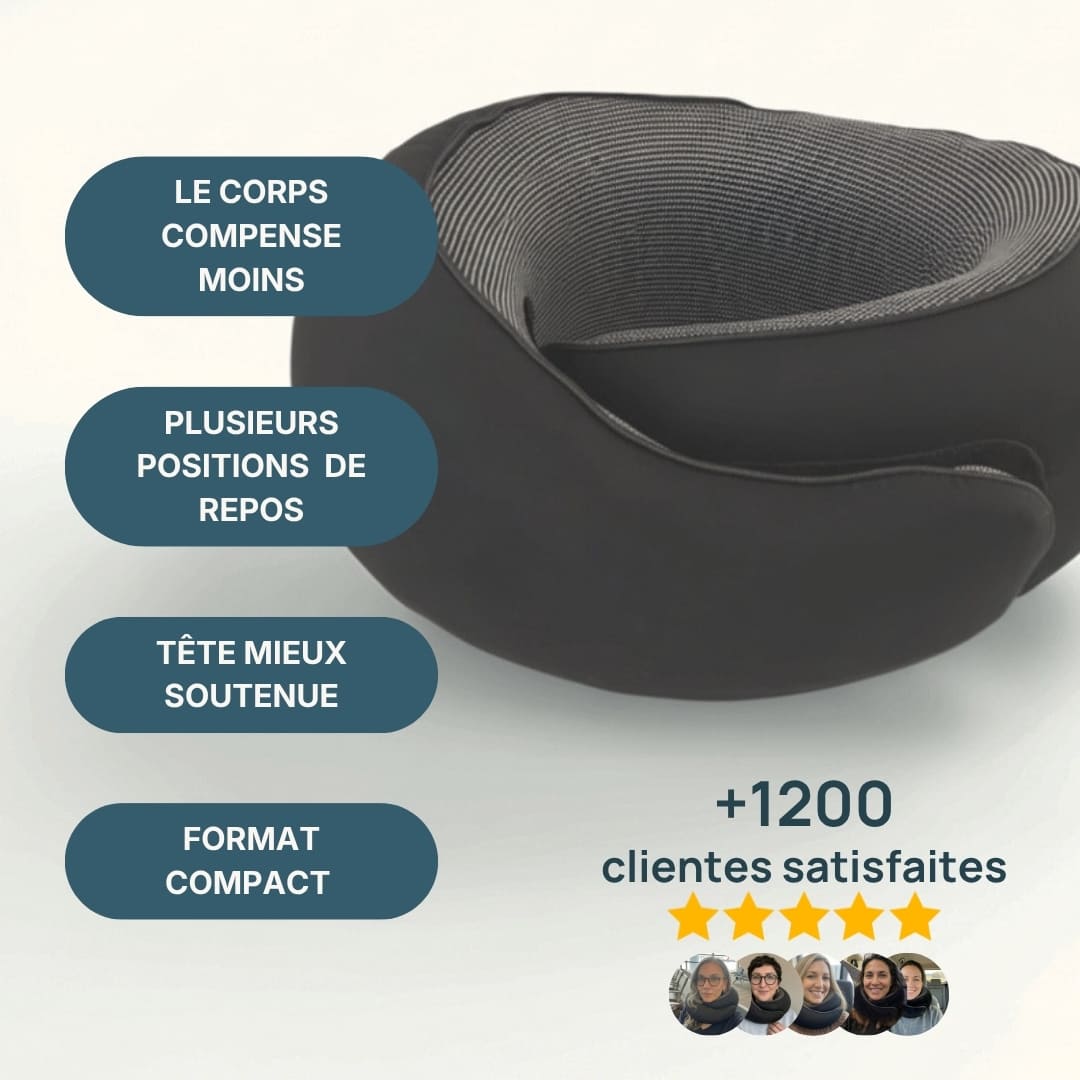 L'Oreiller de voyage Ergonomique 360° : Maintien Cervical & Repos réparateur