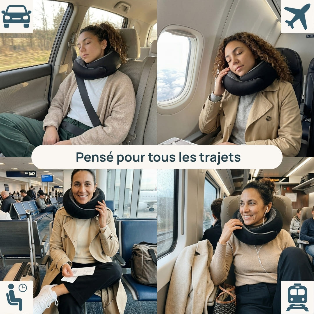 L'Oreiller de voyage Ergonomique 360° : Maintien Cervical & Repos réparateur
